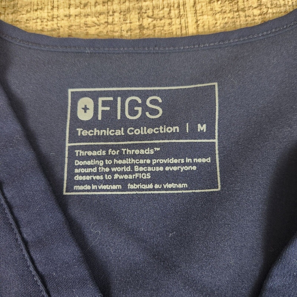 Figs Casma Three Pocket Scrub Women's Medium Blue Technical‎ Collection Uniform - Picture 6 of 8